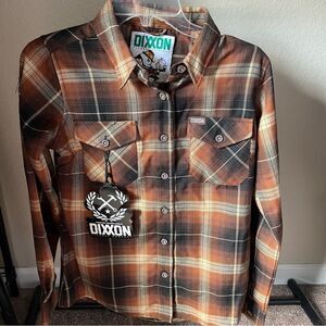 DIXXON The Irish Goodbye Women's Plaid Button Down Shirt - Brown and Black